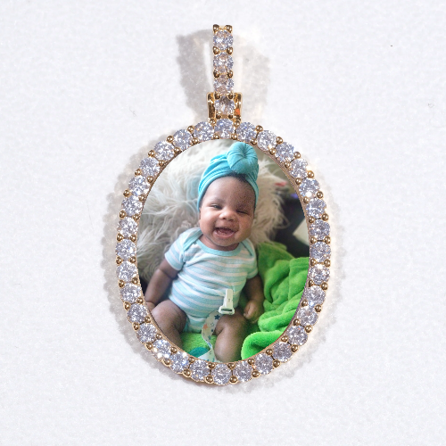 3D Oval Custom Picture Pendant