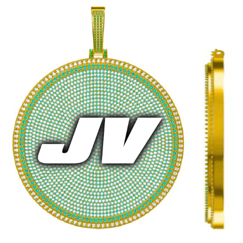 CUSTOM LETTER NECKLACE 3D BIG DISC