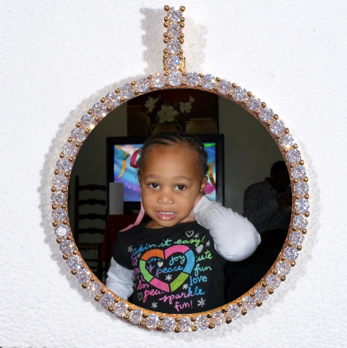 LARGE 3D CIRCLE CUSTOM PICTURE PENDANT