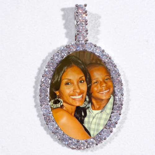 Large 3D Oval Custom Picture Pendant