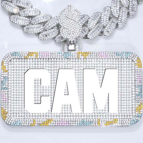 CUSTOM LETTER NECKLACE 3D COLORFUL SQUARE