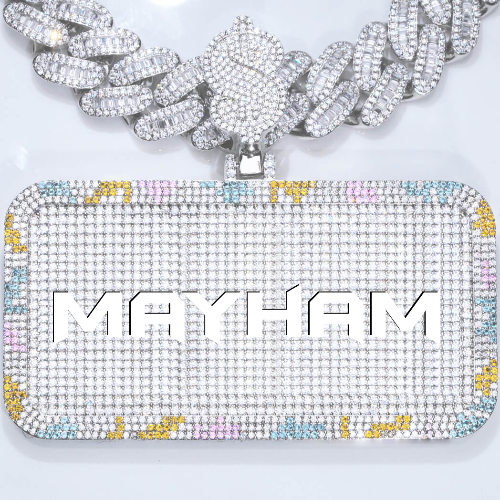 CUSTOM LETTER NECKLACE 3D COLORFUL SQUARE