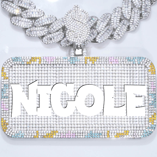 CUSTOM LETTER NECKLACE 3D COLORFUL SQUARE