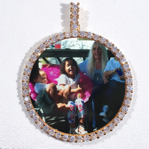 LARGE 3D CIRCLE CUSTOM PICTURE PENDANT