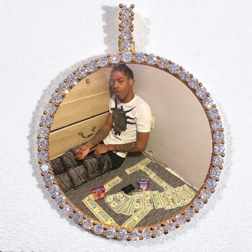 LARGE 3D CIRCLE CUSTOM PICTURE PENDANT