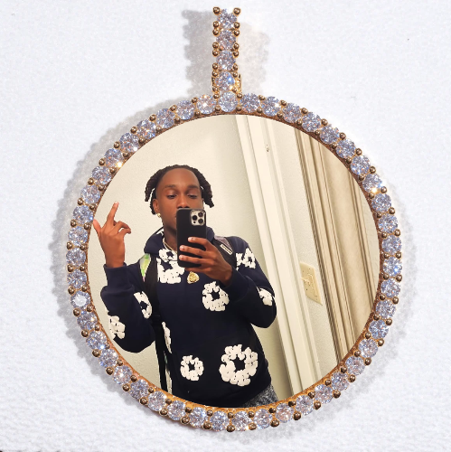 LARGE 3D CIRCLE CUSTOM PICTURE PENDANT