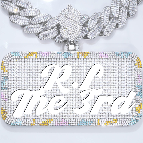 CUSTOM LETTER NECKLACE 3D COLORFUL SQUARE