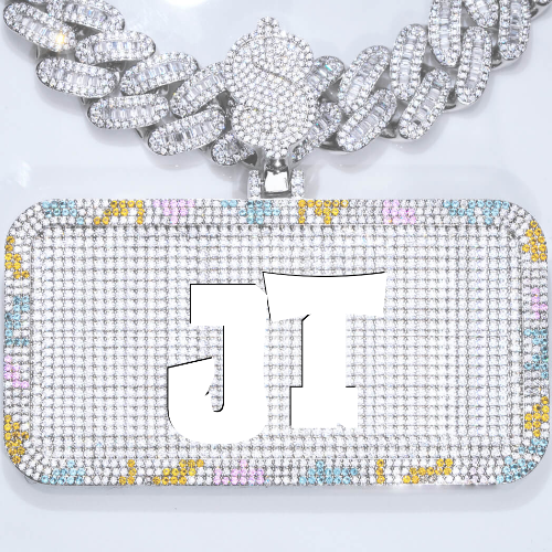 CUSTOM LETTER NECKLACE 3D COLORFUL SQUARE