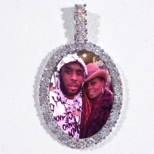 Large 3D Oval Custom Picture Pendant