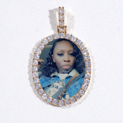 3D Oval Custom Picture Pendant