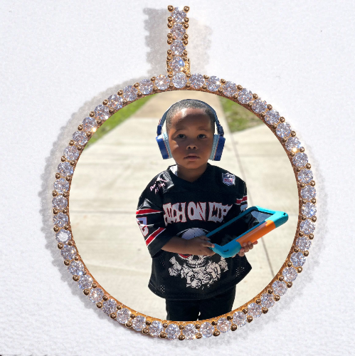 LARGE 3D CIRCLE CUSTOM PICTURE PENDANT