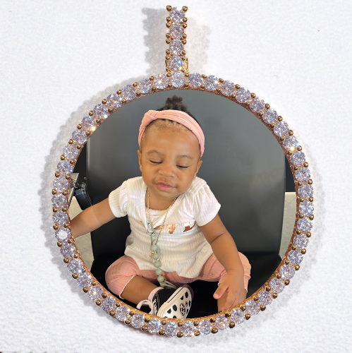 LARGE 3D CIRCLE CUSTOM PICTURE PENDANT