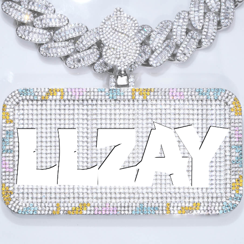CUSTOM LETTER NECKLACE 3D COLORFUL SQUARE