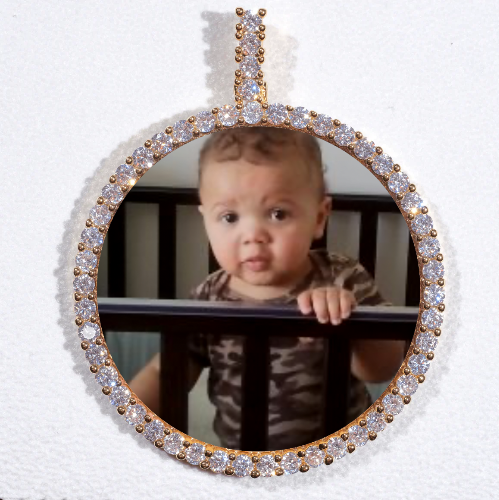 LARGE 3D CIRCLE CUSTOM PICTURE PENDANT