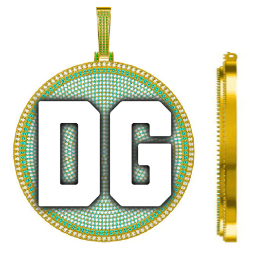 CUSTOM LETTER NECKLACE 3D BIG DISC