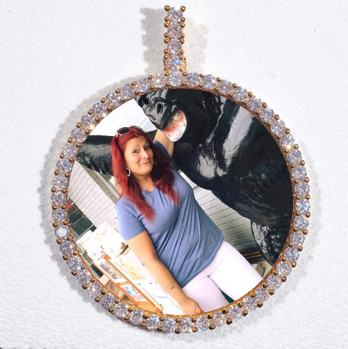 LARGE 3D CIRCLE CUSTOM PICTURE PENDANT