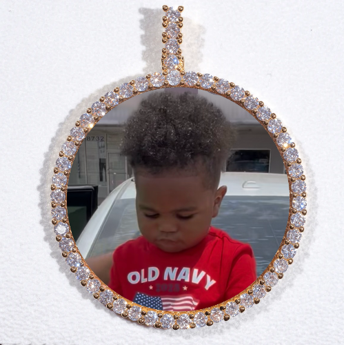 LARGE 3D CIRCLE CUSTOM PICTURE PENDANT