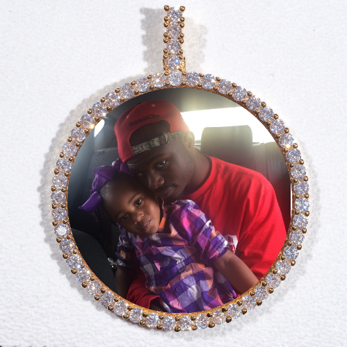 LARGE 3D CIRCLE CUSTOM PICTURE PENDANT