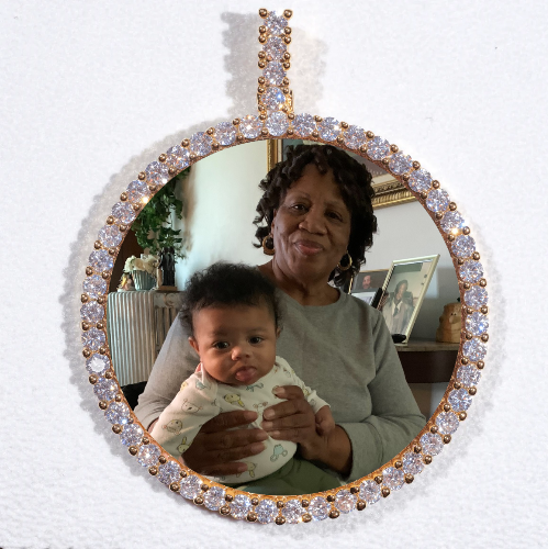 LARGE 3D CIRCLE CUSTOM PICTURE PENDANT