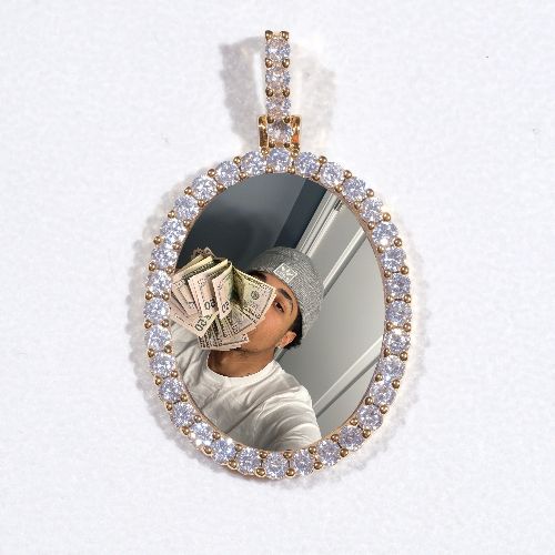 3D Oval Custom Picture Pendant