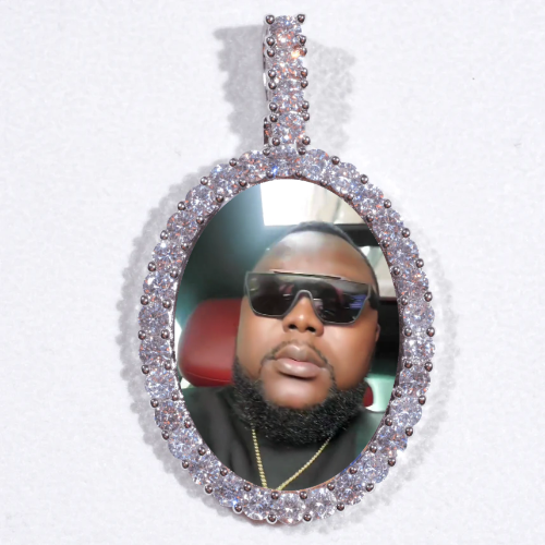 Large 3D Oval Custom Picture Pendant