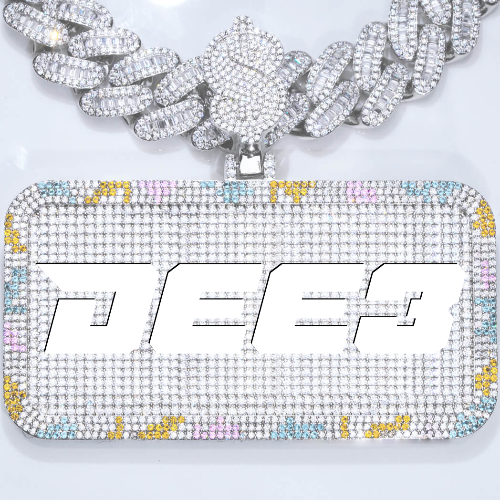 CUSTOM LETTER NECKLACE 3D COLORFUL SQUARE