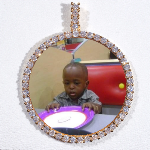 LARGE 3D CIRCLE CUSTOM PICTURE PENDANT