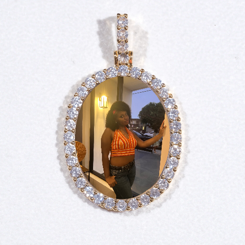 3D Oval Custom Picture Pendant