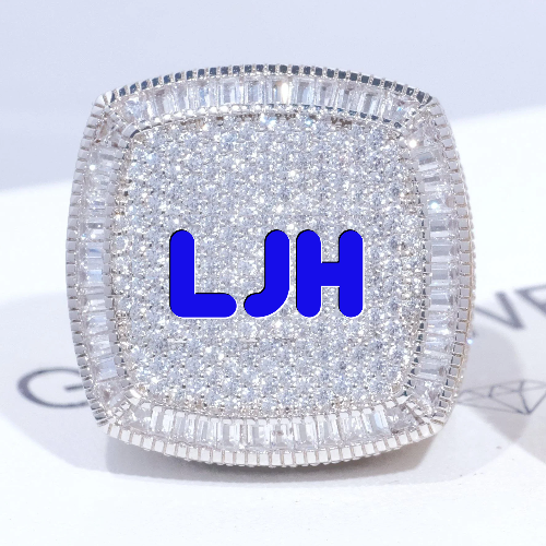 CUSTOM LETTER 3D ICED RING