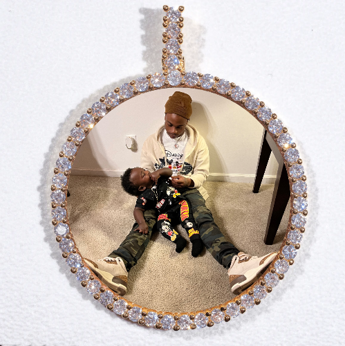 LARGE 3D CIRCLE CUSTOM PICTURE PENDANT