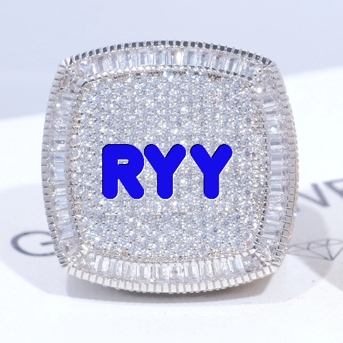 CUSTOM LETTER 3D ICED RING
