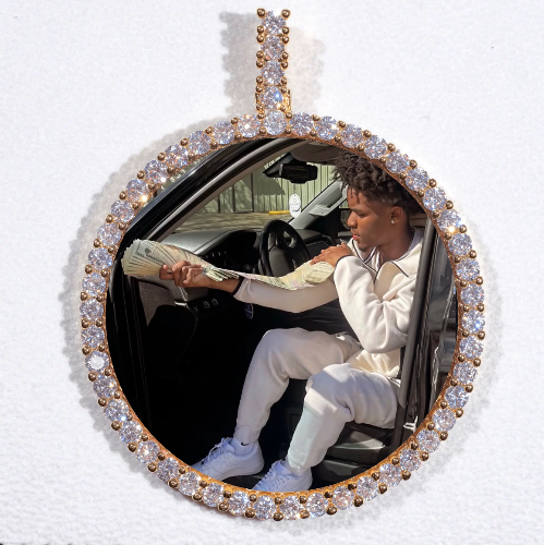 LARGE 3D CIRCLE CUSTOM PICTURE PENDANT