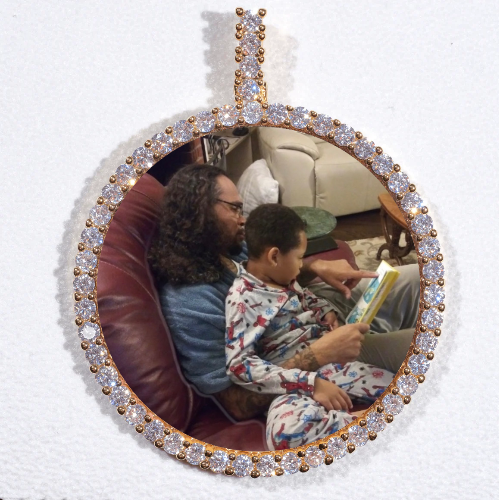 LARGE 3D CIRCLE CUSTOM PICTURE PENDANT