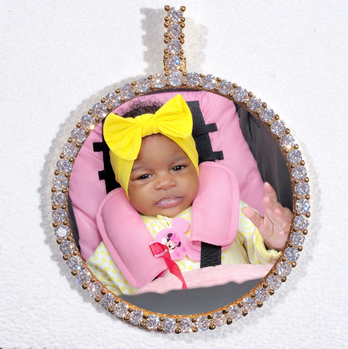 LARGE 3D CIRCLE CUSTOM PICTURE PENDANT