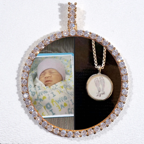 LARGE 3D CIRCLE CUSTOM PICTURE PENDANT