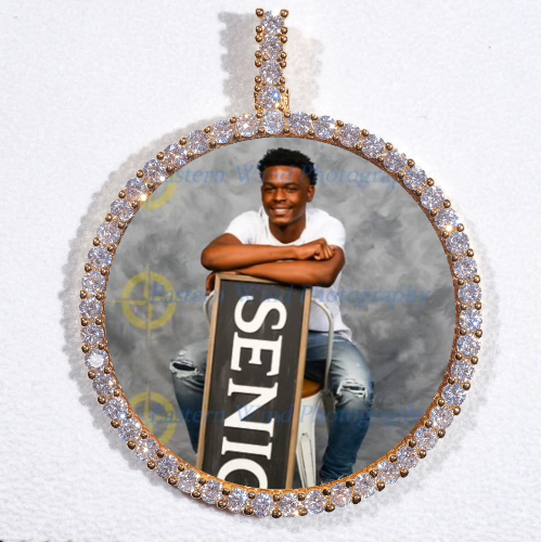 LARGE 3D CIRCLE CUSTOM PICTURE PENDANT