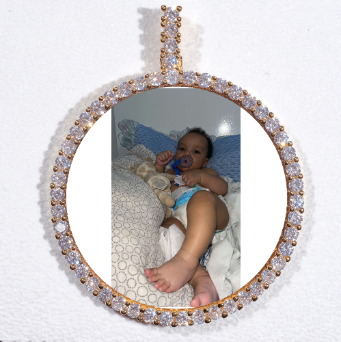 LARGE 3D CIRCLE CUSTOM PICTURE PENDANT