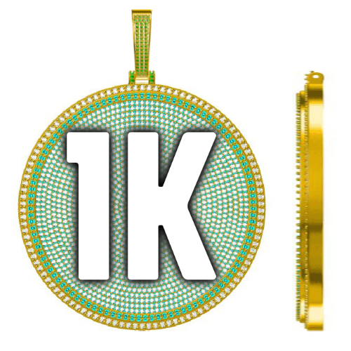 CUSTOM LETTER NECKLACE 3D BIG DISC