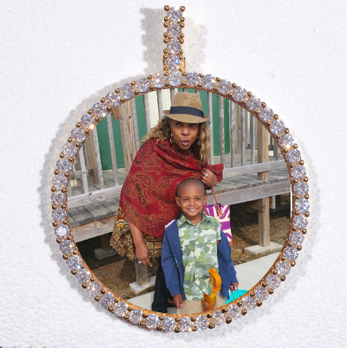 LARGE 3D CIRCLE CUSTOM PICTURE PENDANT