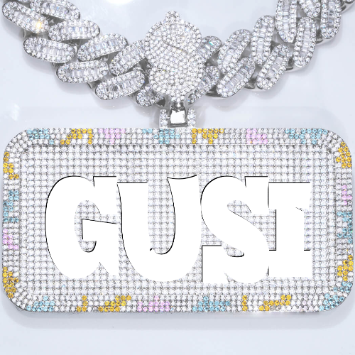 CUSTOM LETTER NECKLACE 3D COLORFUL SQUARE