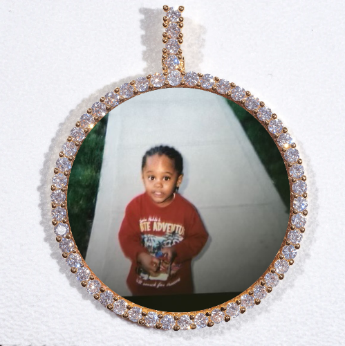 LARGE 3D CIRCLE CUSTOM PICTURE PENDANT