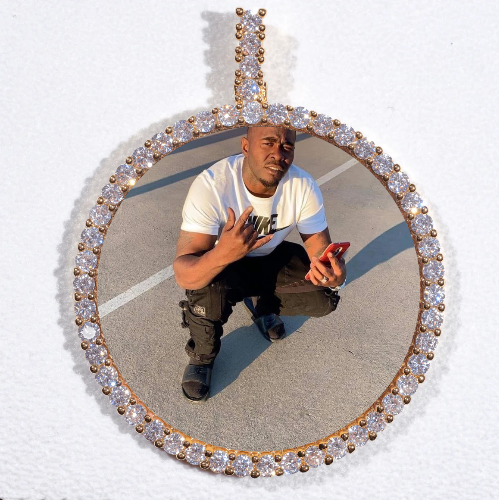 LARGE 3D CIRCLE CUSTOM PICTURE PENDANT
