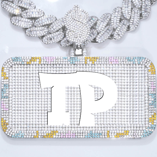 CUSTOM LETTER NECKLACE 3D COLORFUL SQUARE