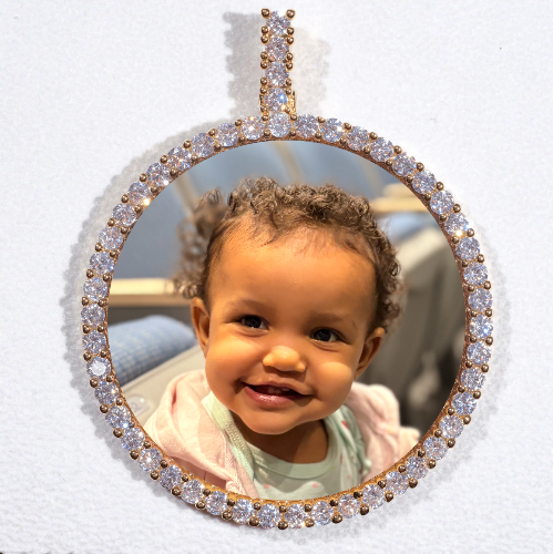 LARGE 3D CIRCLE CUSTOM PICTURE PENDANT