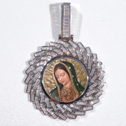 Large 3D Baguette Custom Picture Pendant