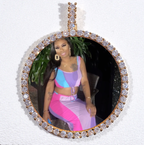 LARGE 3D CIRCLE CUSTOM PICTURE PENDANT