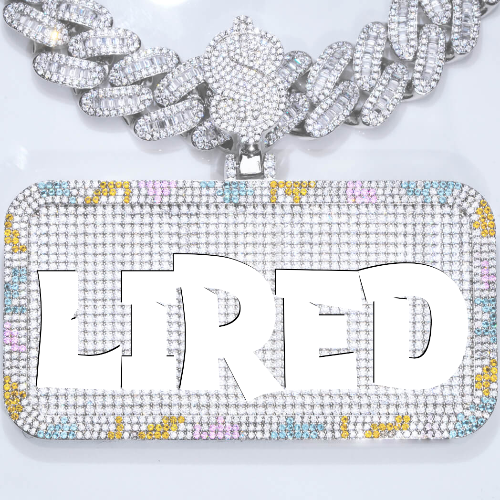 CUSTOM LETTER NECKLACE 3D COLORFUL SQUARE
