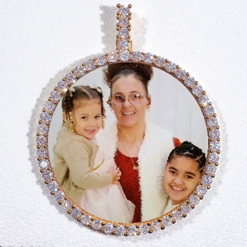 LARGE 3D CIRCLE CUSTOM PICTURE PENDANT