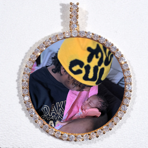 LARGE 3D CIRCLE CUSTOM PICTURE PENDANT