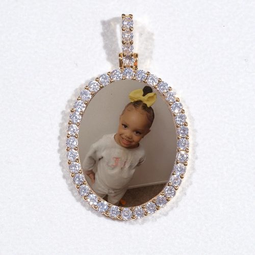 3D Oval Custom Picture Pendant